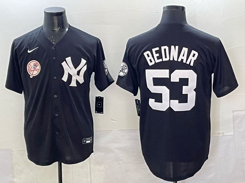 Men New York Yankees #53 Bednar Black Game Nike MLB 2025 Jersey 06->new york yankees->MLB Jersey